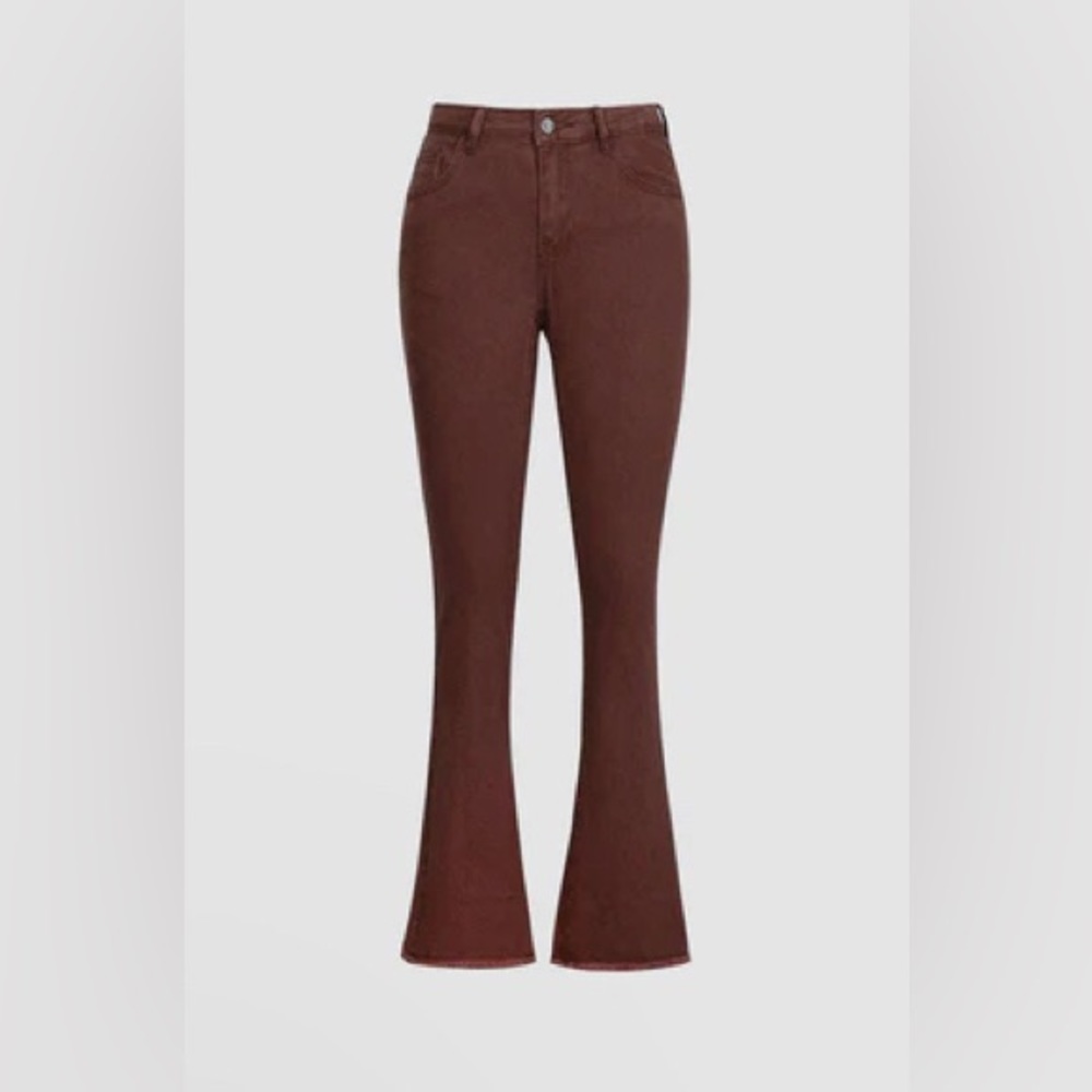 Raw Hem Flare Leg Skinny Jeans